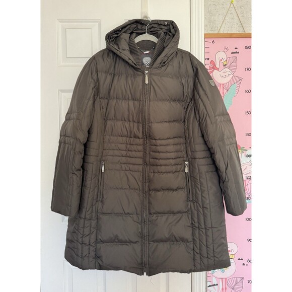 Vince Camuto Womens 2X Duck Down Puffer Coat Jacket Winter Black Zipped - Picture 1 of 10